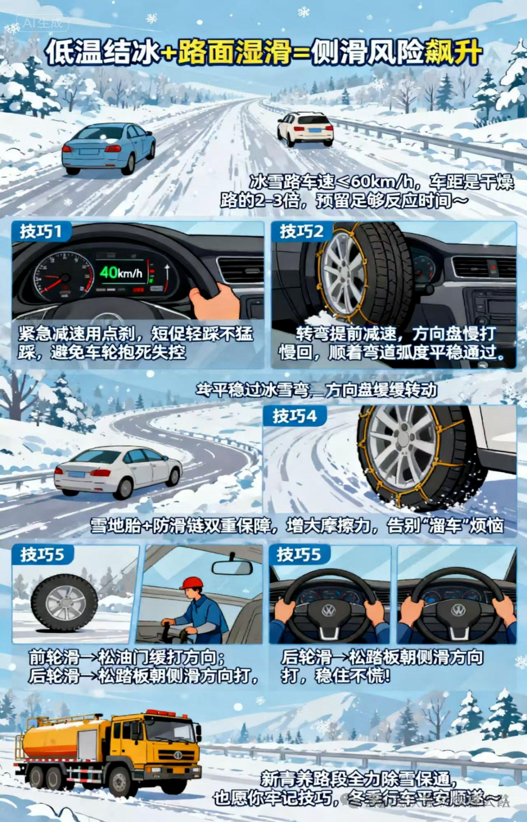開(kāi)車(chē)前繞車(chē)一周_出行提示_雪天行車(chē)安全注意事項(xiàng)
